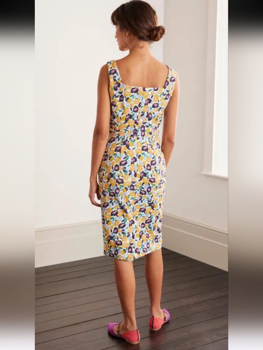 NWT Boden Heather Dress Textured Fallen Peony Floral Print Pockets Size 4 - Picture 4 of 16
